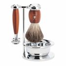 MÜHLE Shaving set "VIVO" 4 pieces (shaving brush Pure badger hairs/razor Fusion/bowl/stand)