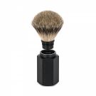 MÜHLE Blaireau pur-argenté "HEXAGON" 21mm - aluminium/graphite - tête amovible