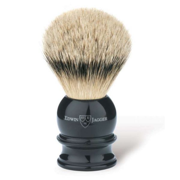 EDWIN JAGGER Shaving brush EJ46 Large "Silver tip Badger" - Ebony