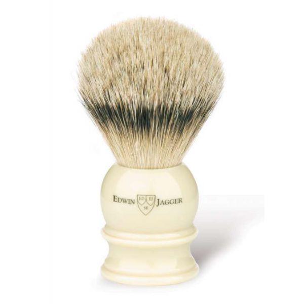 EDWIN JAGGER Blaireau EJ46 Extra large "Silver tip Badger" - Ivoire