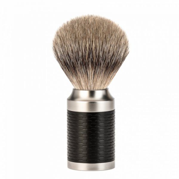 MÜHLE Shaving brush "ROCCA" Silvertip badger 21mm - stainless steel/black