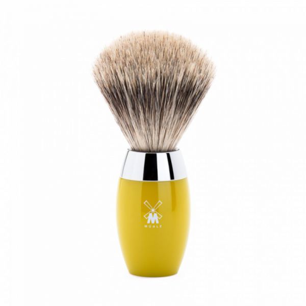 MÜHLE Shaving brush "KOSMO" fine badger 21mm - resin citrine/chrome